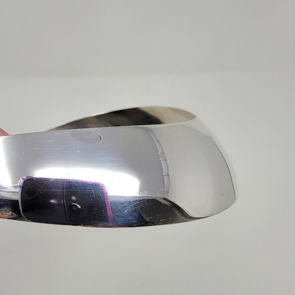 Sterling Silver Cuff Necklace Signed By Artist LEX - Picture 6 of 7